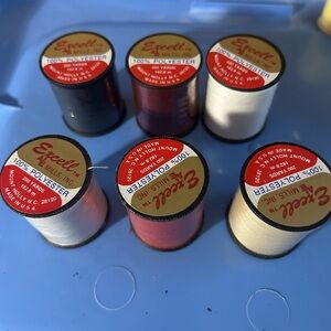 Excell 100% Polyester 200 Yards each Sewing Thread. New. (6)